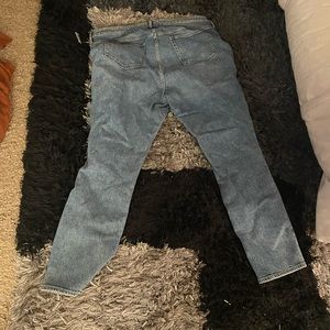 High waste straight leg button fly